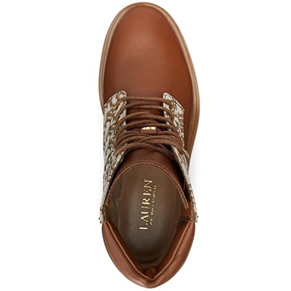 Lauren Ralph Lauren Womens Suede Shearling Combat & Lace-up Boots - Picture 2 of 3